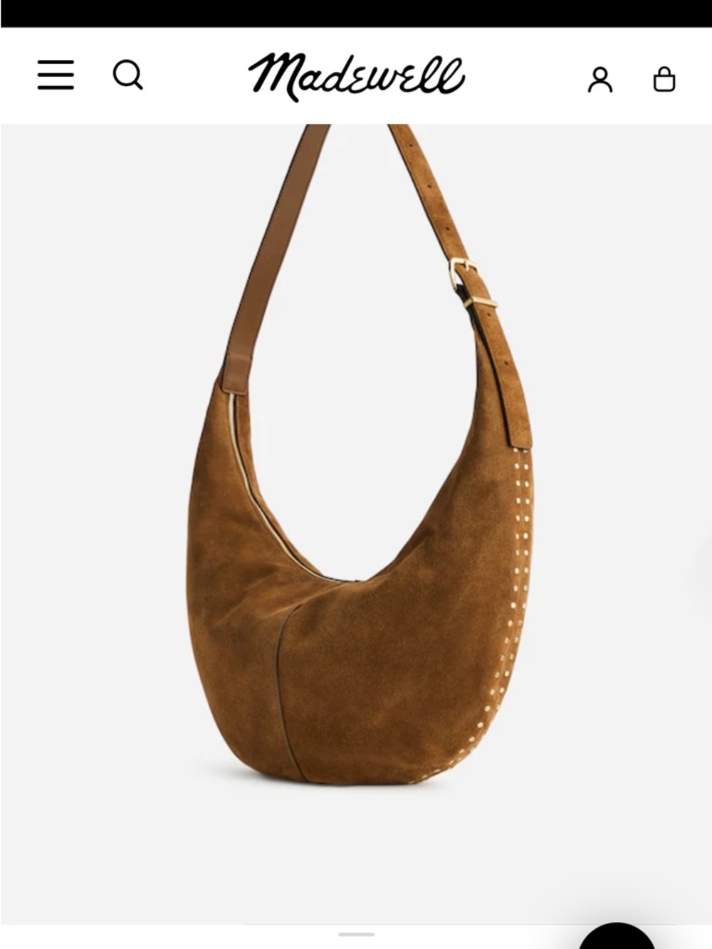 Madewell Suede Hobo Bag in Chestnut